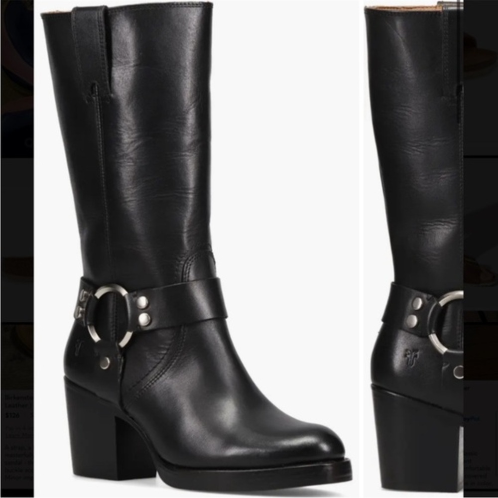 NEW FRYE Jean Harness Boot Leather Black